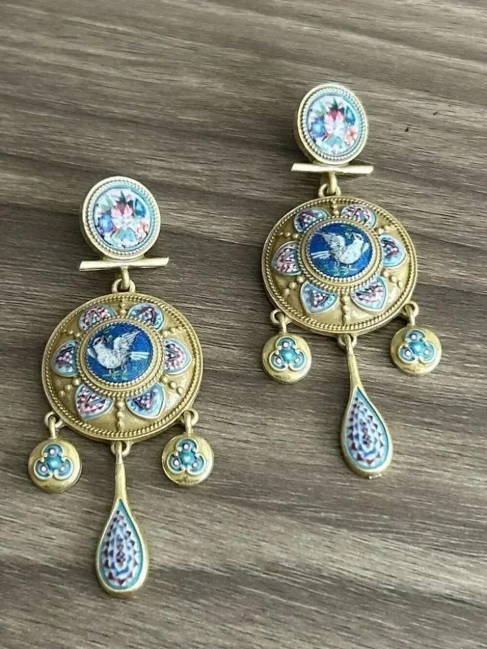 Vintage Dangle Earrings Q471 - Picture 2 of 5